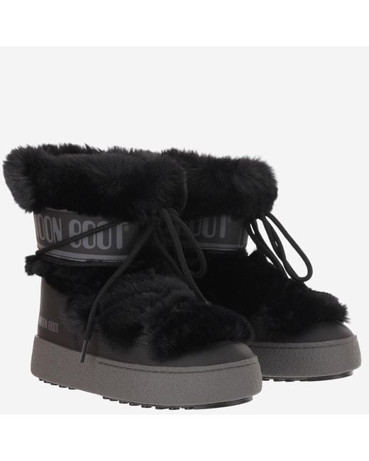 Moon Boot Black Ankle Boots Ltrack Tube Polyamide