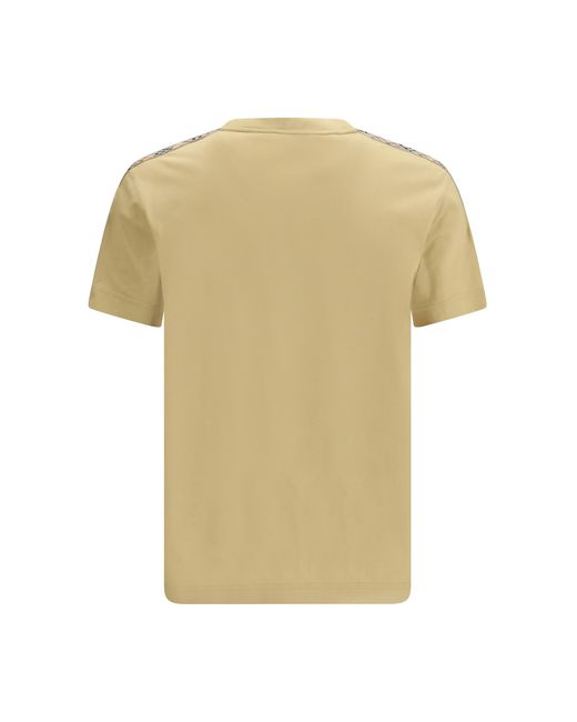 Burberry White T-Shirt With Check Trims Cotton T-Shirts for men