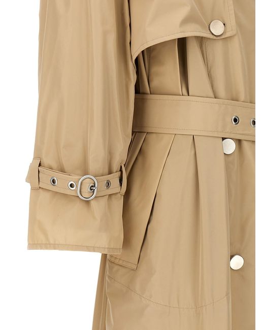 Jil Sander Natural Oversize Double-Breasted Trench Coat