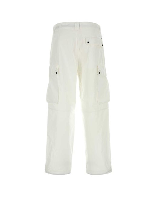 C P Company White Cotton Pant for men