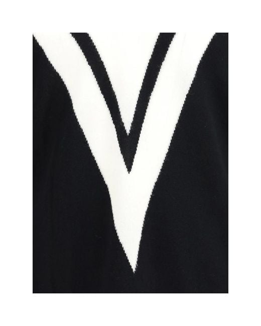 Valentino Blue V-Neck Sweater- Wool Polo Shirts for men