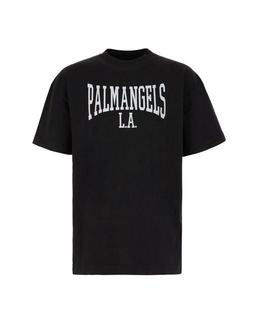 Palm Angels Black Cotton T-Shirt for men