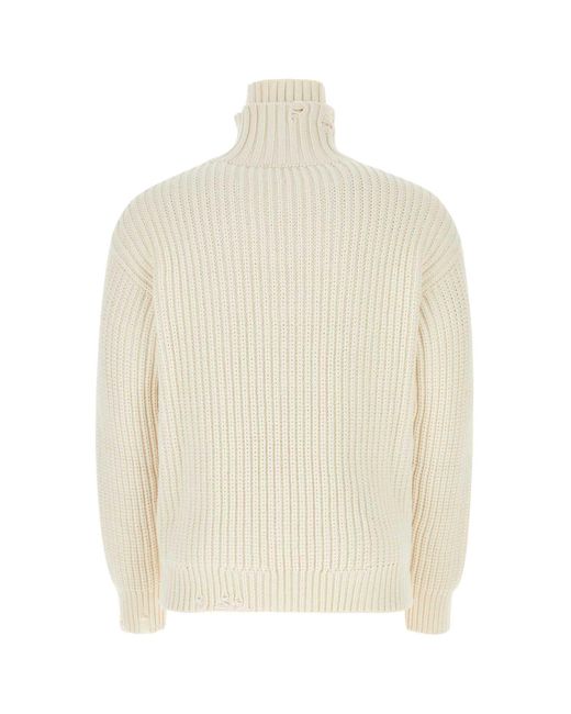 DSquared² White Ivory Cotton Blend Sweater for men