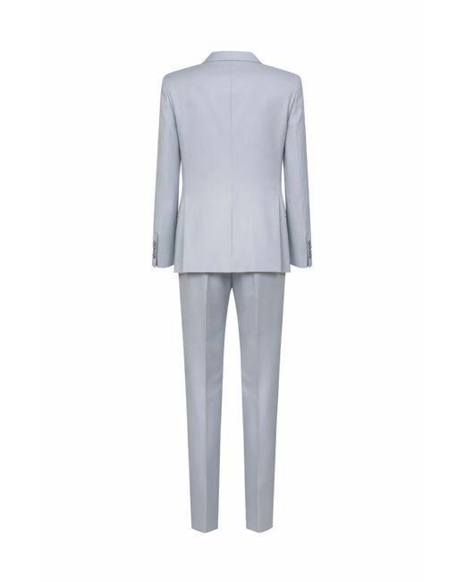 Tagliatore Blue Single-Breasted Suit Bruce Pearl Virgin Wool for men
