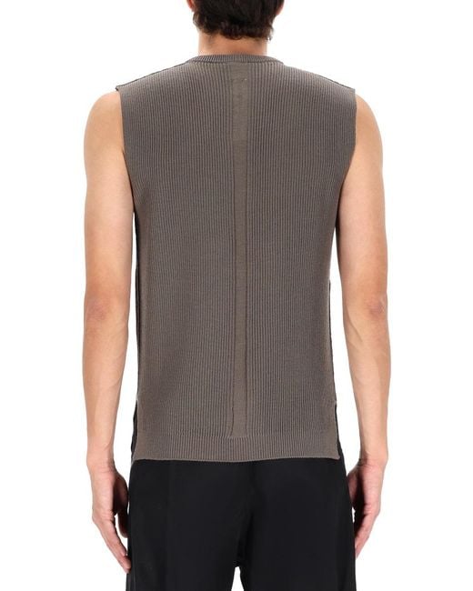 Rick Owens Brown Knitted Top New Wool Tops for men