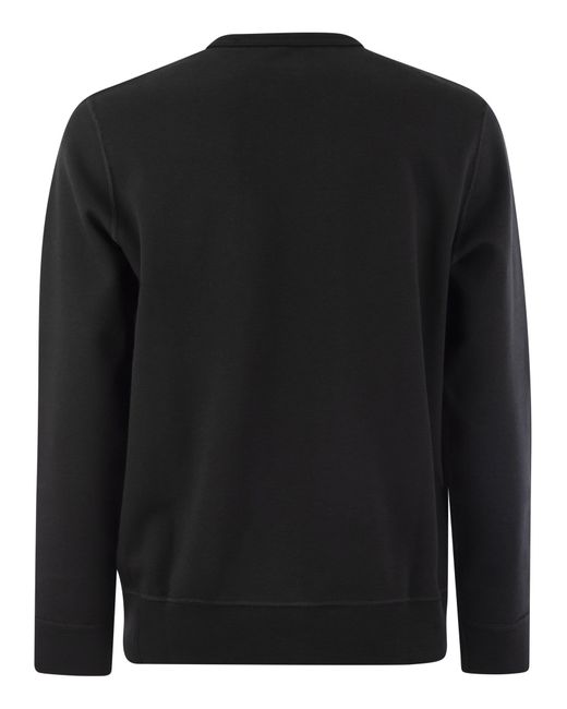 Polo Ralph Lauren Black Double Knit Crew Neck Sweatshirt for men