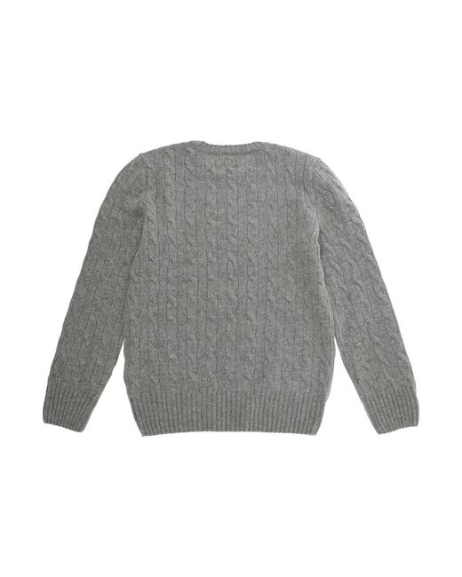 Polo Ralph Lauren Gray Crewneck Sweater Wool-Cashmere Tops for men