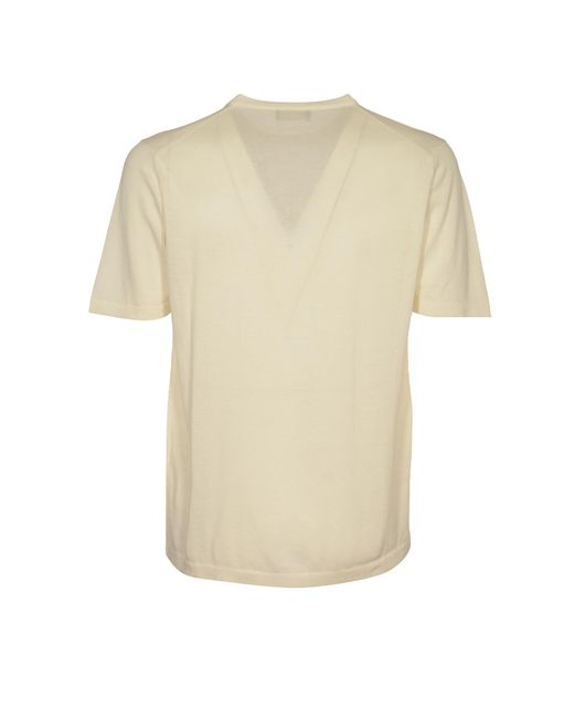 Roberto Collina Natural Round Neck Slim Plain T-Shirt for men