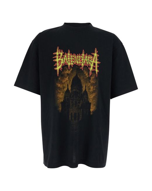 Balenciaga Black T-Shirt Cotton T-Shirts for men