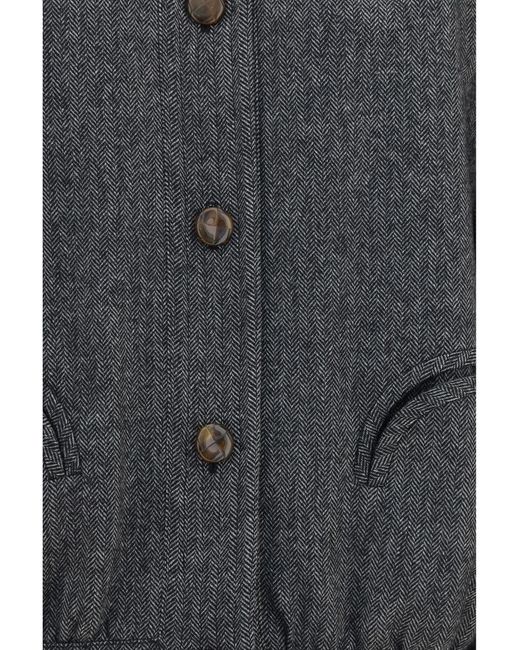 Blazé Milano Gray Coiba Herringbone Wool Blend Jacket