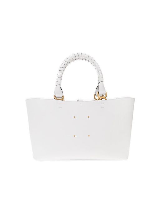Chloé White ‘Marcie Small Shopper Bag