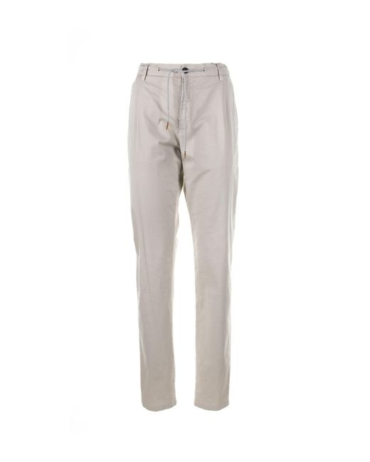 Eleventy Gray Stretch Dove- Trousers With Drawstring for men