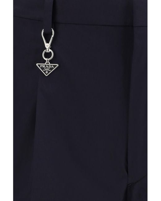 Prada Blue Tailored Cotton Poplin Pants for men