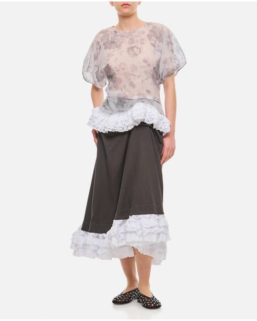 Molly Goddard Jules Cotton Midi Skirt in Black | Lyst