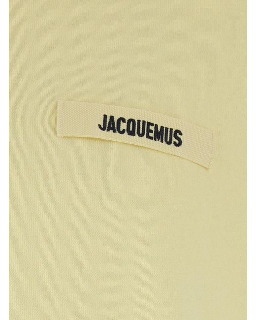 Jacquemus Yellow Crew Neck T-Shirt Gros Grain Cotton T-Shirts for men