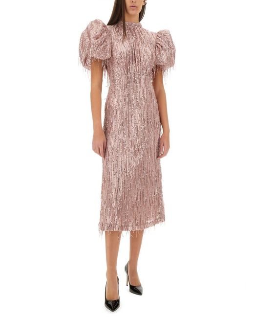 ROTATE BIRGER CHRISTENSEN Pink Chic Mini Dress With Unique Bangs