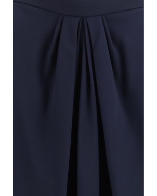 Giorgio Armani Blue Pleated Silk Skirt