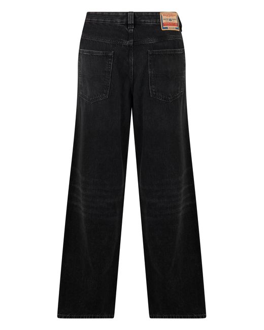 DIESEL Black Wide-Leg Denim Jeans Cotton Regular & Straight-Leg for men