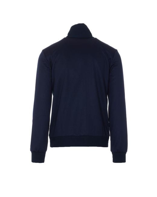 Gucci Blue Technical Jersey With Web Zipped Jacket for men