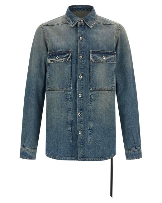 Rick Owens Blue 'Outershirt' Jacket for men