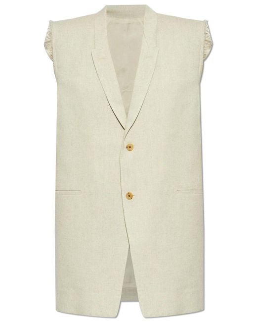 Rick Owens Natural Hollywood Dirt Tailored Sleeveless Waistcoat