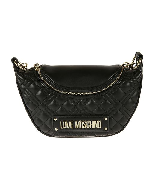 Love Moschino Chain Strap Quilted Shoulder Bag in Black Lyst