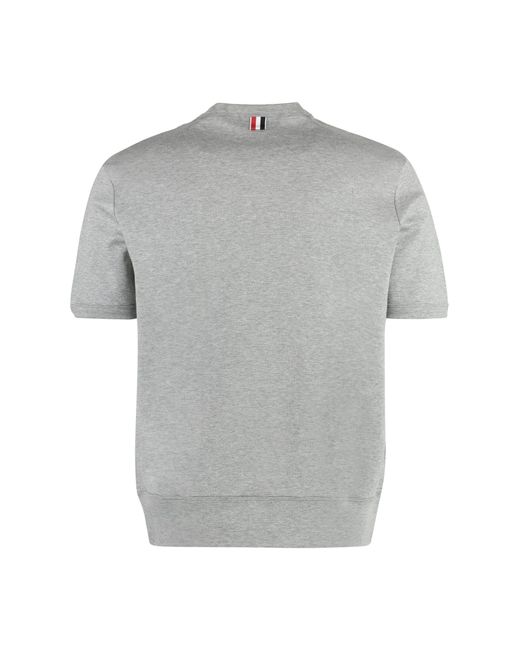 Thom Browne Gray Cotton Crew-neck T-shirt for men