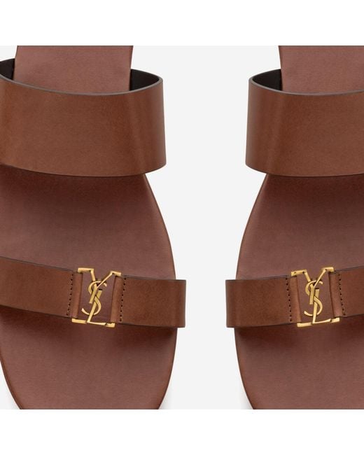 Saint Laurent Brown Leather Sandals Babylone