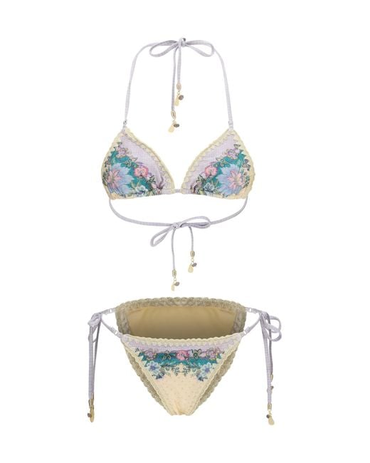 Zimmermann Blue Bikini Indra Crochet Polyamide Swimwear
