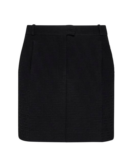 Fendi Black Ff Jacquard Mini Skirt