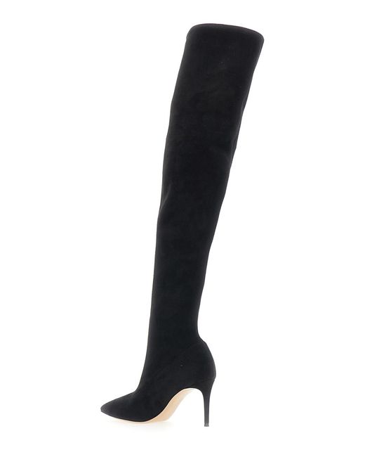 Casadei Black Boots Julia Suede Stretch