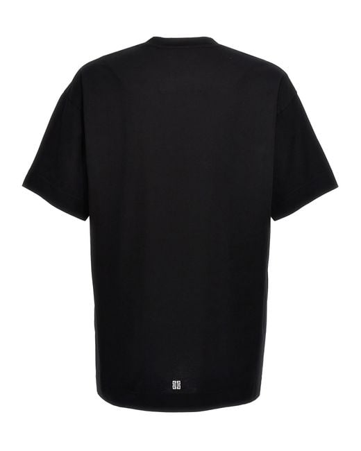 Givenchy Black Logo Embroidery T-Shirt for men