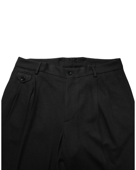 Dolce & Gabbana Black Wool Skinny Dress Trouser Pants Virgin for men