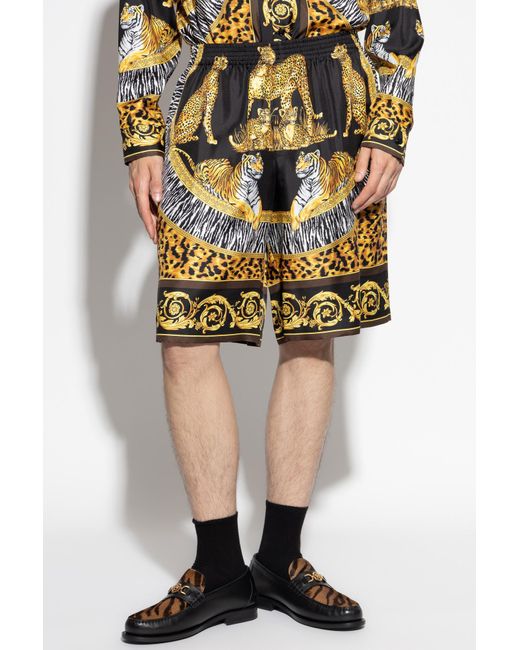 Versace Yellow Silk Shirt for men