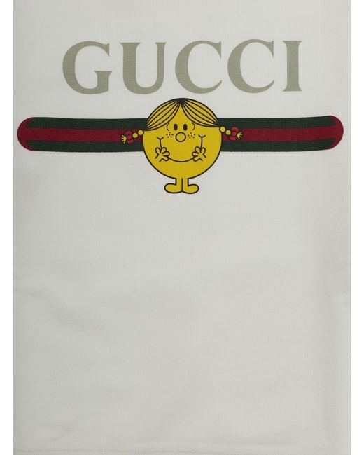 Gucci White Crewneck Sweatshirt Cotton Hoods & Sweatshirts