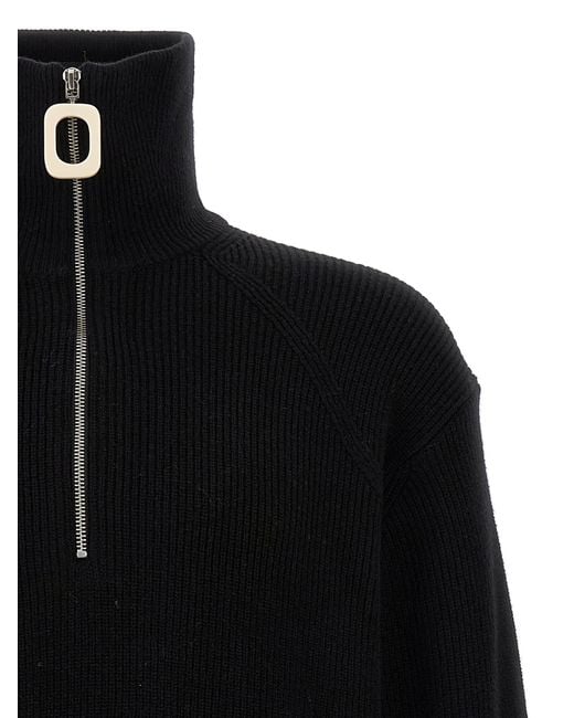 J.W. Anderson Black Half Zip Sweater for men