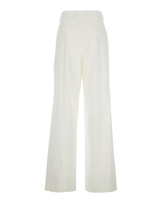 PT Torino White Frankie Pants With Belt Loops And Two Back Pockets