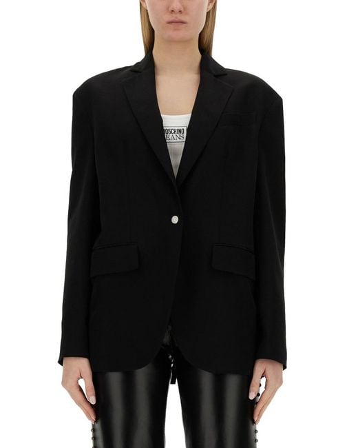 Moschino Black Single-Breasted Jacket Viscose