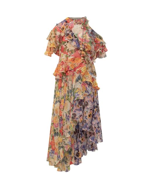 Zimmermann Multicolor Wonderland Floral-print Dress
