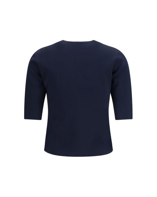 Max Mara Pure Blue Mxpaustero T-Shirt Viscose; Polyamide T-Shirts