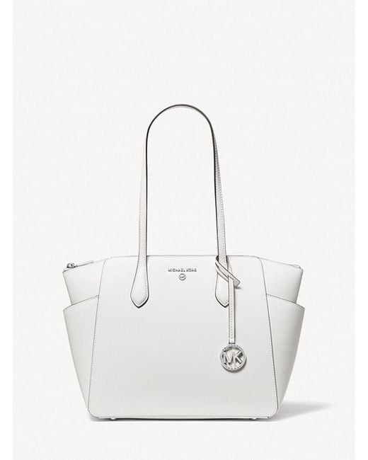 Michael Kors White Tote Bag Leather Tote-Bags