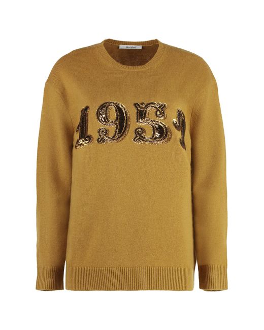 Max Mara Natural Plata Wool And Cashmere Sweater