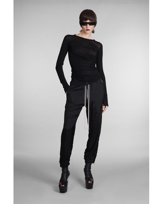 Rick Owens Track Pants In Black Polyamide Polyester