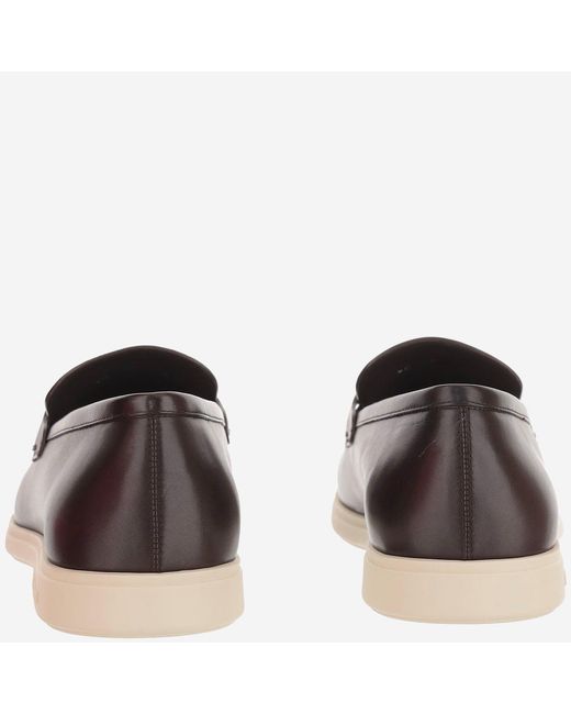 Ferragamo Brown Leather Loafers Calf for men
