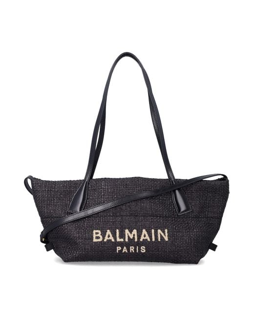 Balmain Black Small Track Tote Bag