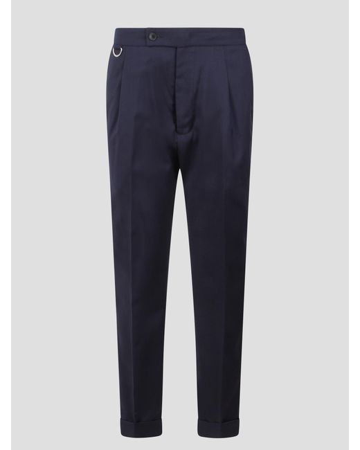 Low Brand Blue Riviera Elastic Tropical Wool Trousers for men