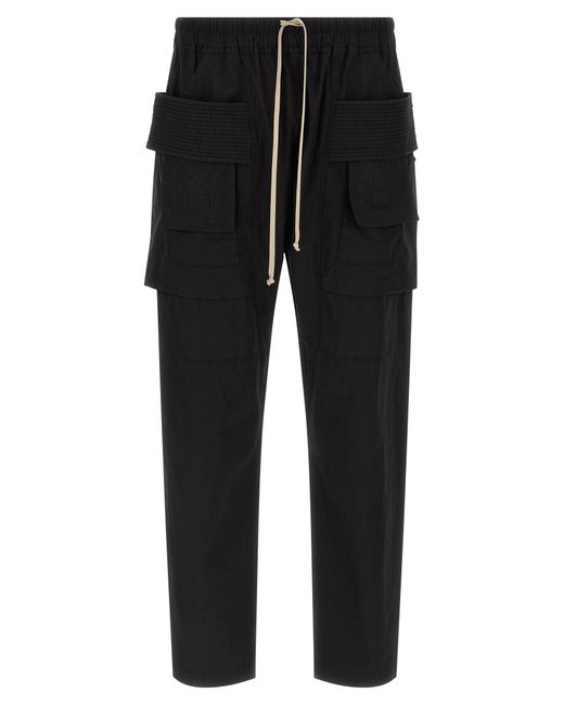 Rick Owens Black 'Creatch Cargo Drawstring' Pants for men