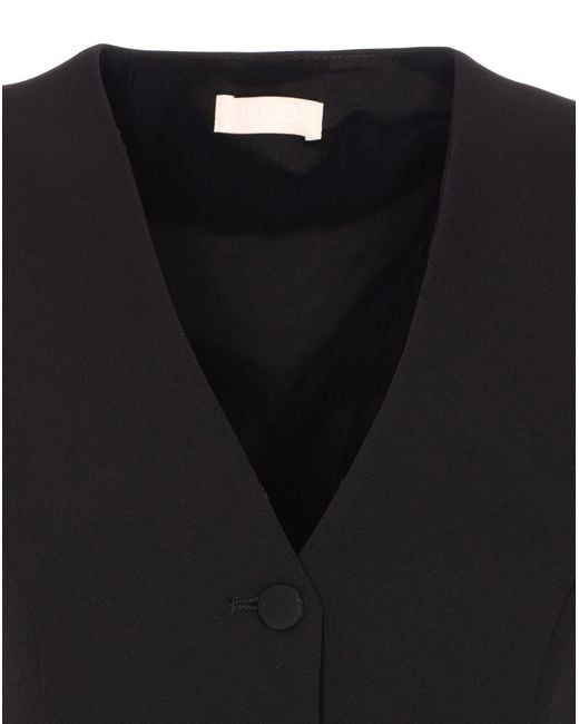 Liu Jo Black Long Dress With Built-In Vest