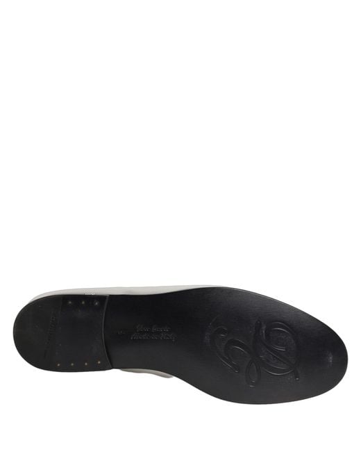 Dolce & Gabbana Black Leather Dg Logo Slip On Loafers Shoes for men