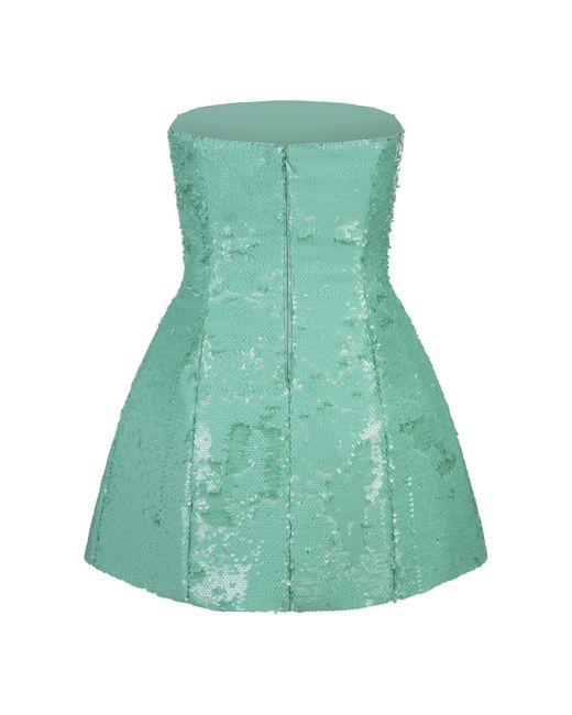 GIUSEPPE DI MORABITO Green Aquamarine Sequin Mini Dress